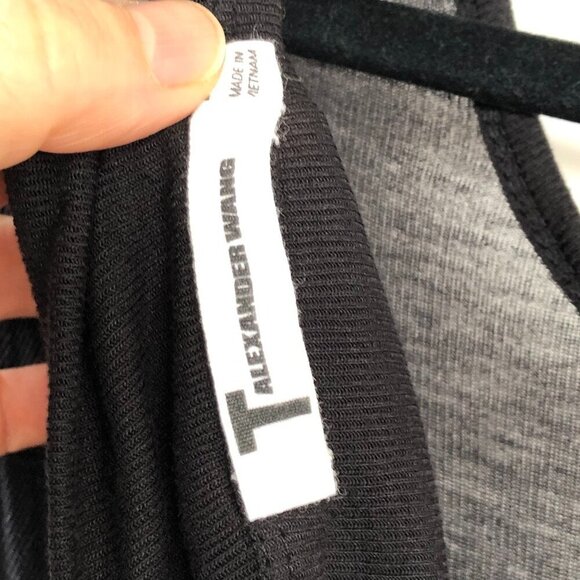 Tβ by ALEXANDER WANG Drape-Back Above Knee/Mini Rayon Sleeveless Black Dress S - Picture 12 of 13